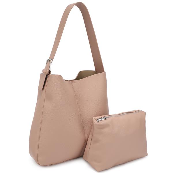 2IN1 SMOOTH SHOULDER HOBO BAG W POUCH SET