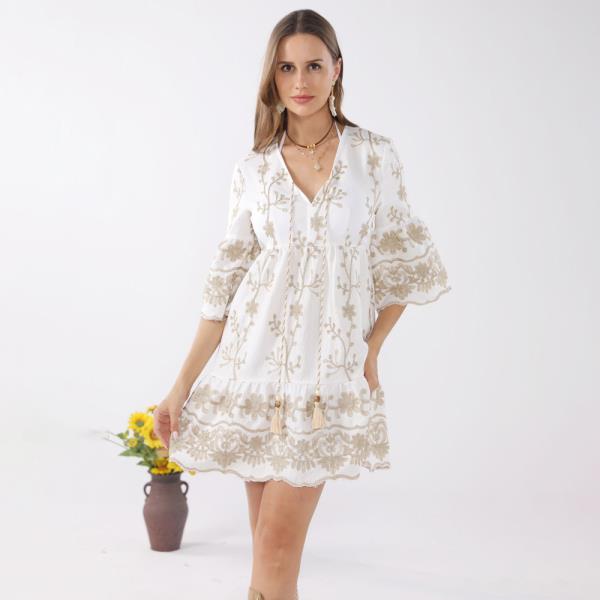 FLORAL EMBROIDERED MIN DRESS