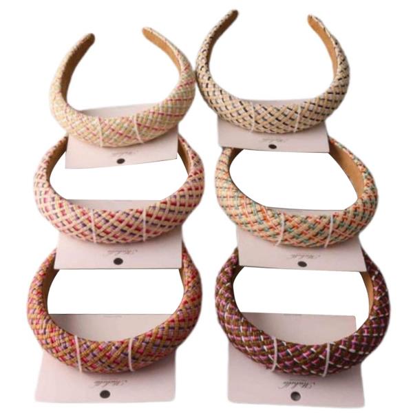 PU PADDED BRAIDED TWILL TEXTURE WIDE HEADBAND