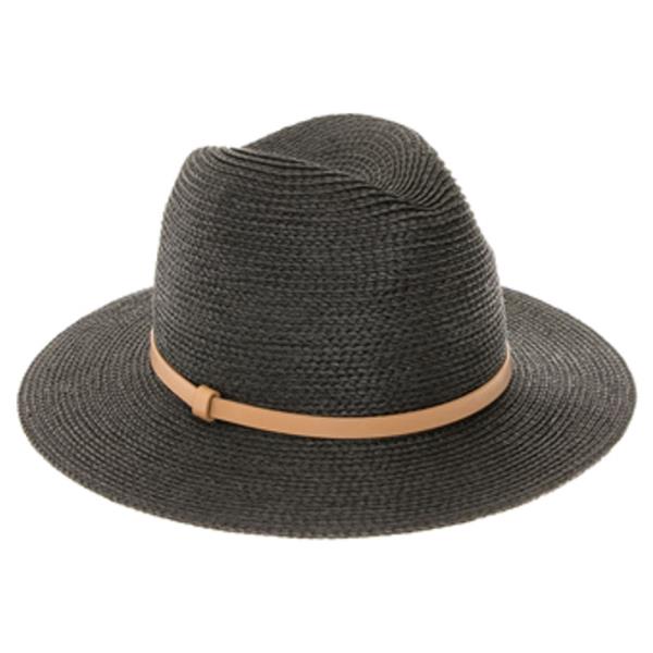 SUMMER FEDORA HAT IN PAPER RAFFIA STRAW WITH A VEGAN LEATHER BELT