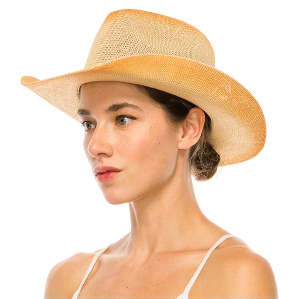 STARCHED STRAW COWBOY HAT