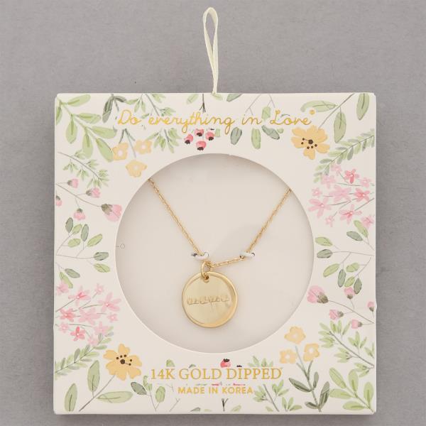 14K GOLD DIPPED MAMA COIN METAL NECKLACE