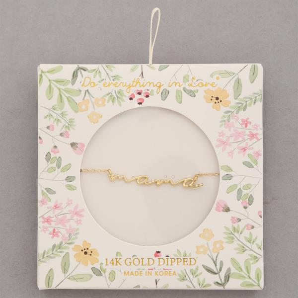 14K GOLD DIPPED MAMA CURSIVE METAL NECKLACE