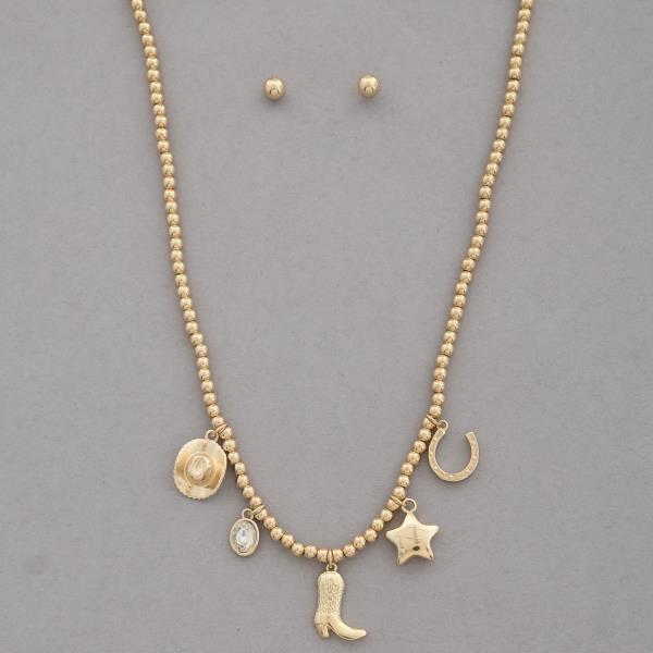 WESTERN CHARMS BEADED NECKLACE