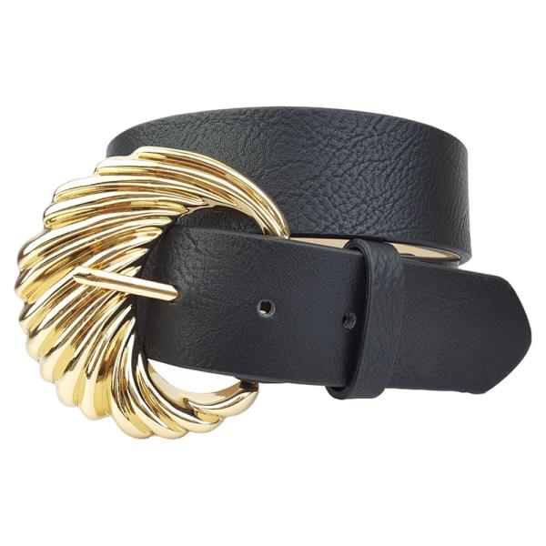 GOLD-TONE BUCKLE MATCHING WITH SOLID BELT