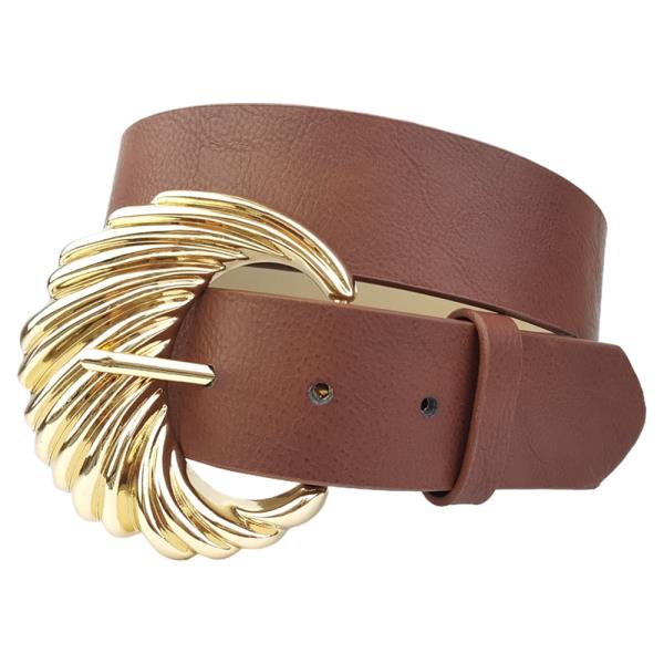 GOLD-TONE BUCKLE MATCHING WITH SOLID BELT