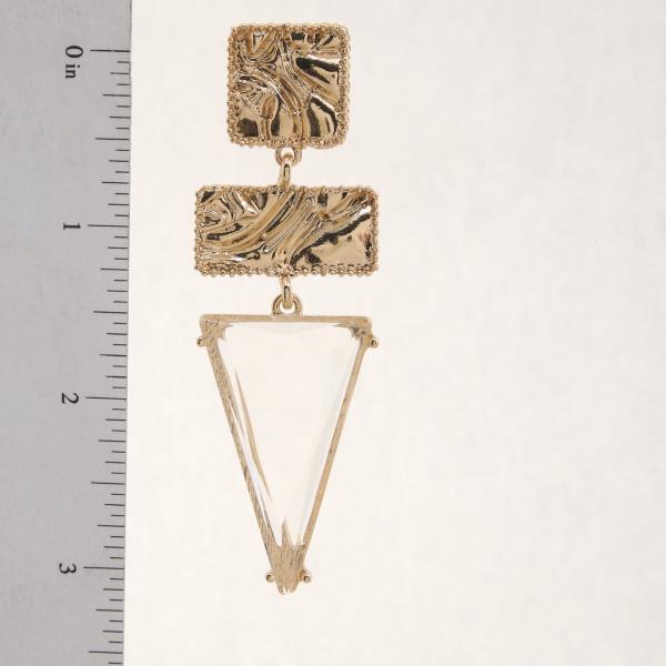 HAMMERED METAL SQUARE RECTANGLE EARRING