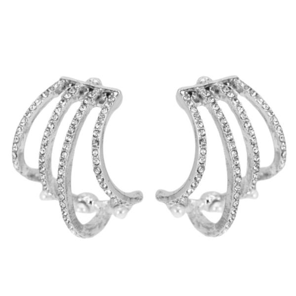 RHINESTONE METAL EARRING