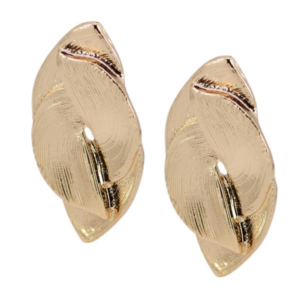 LINED ORGANIC SHAPE METAL EARRING