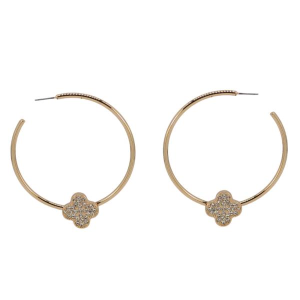 DAINTY CLOVER OPEN HOOP EARRING