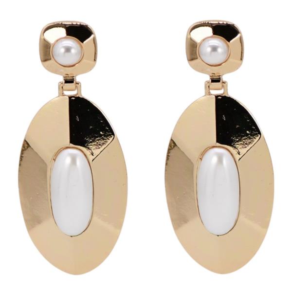 SQUARE OVAL LINK DANGLE EARRING