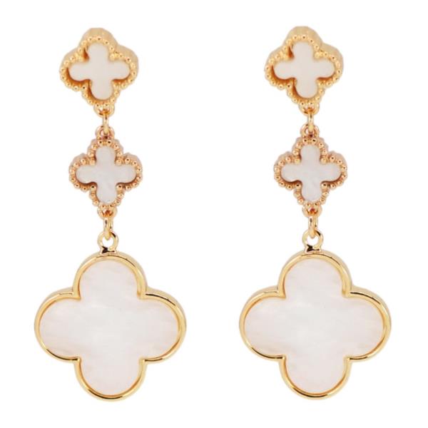 TRIPLE CLOVER LINK DANGLE EARRING