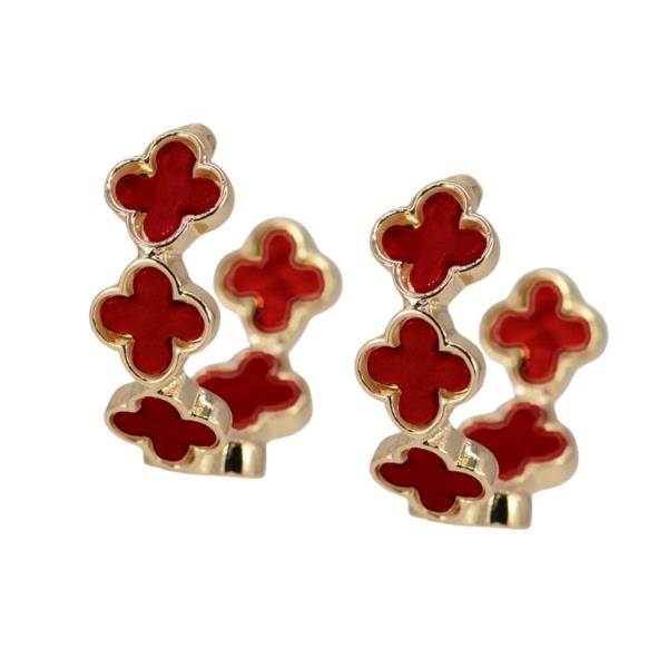 CLOVER LINK OPEN HOOP EARRING