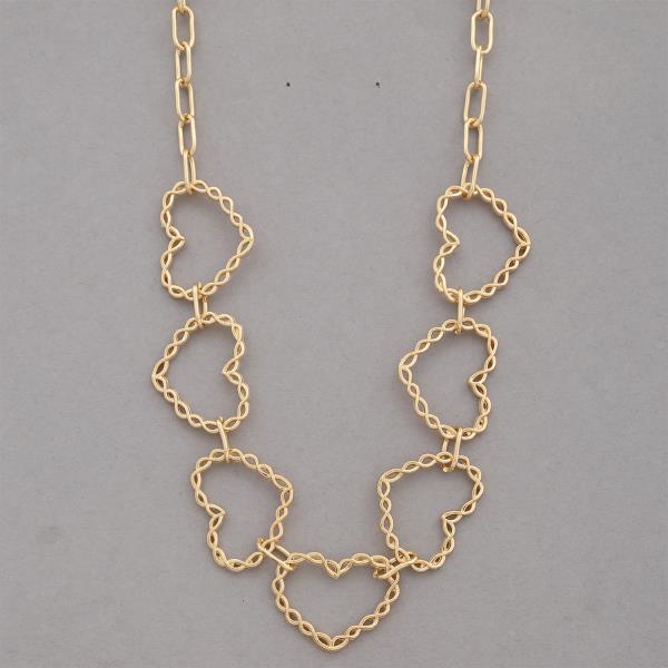 HEART LINK METAL NECKLACE