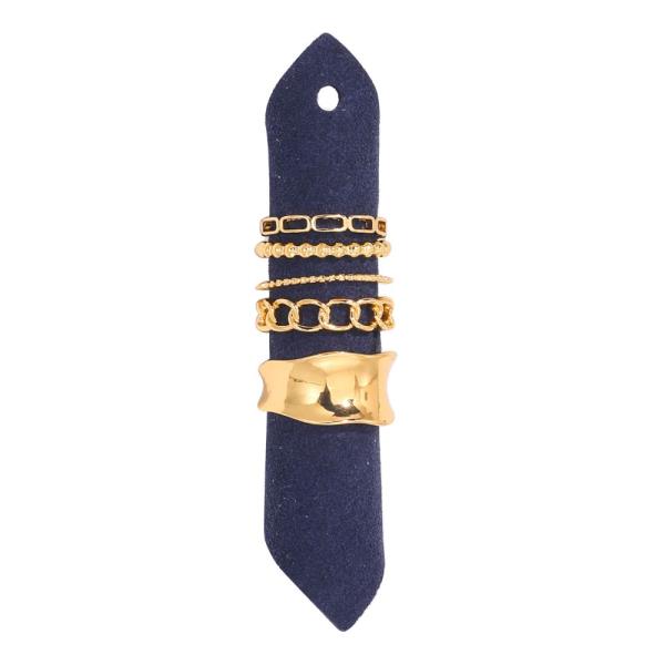 RUFFLE WIDE ASSORTED RING SET