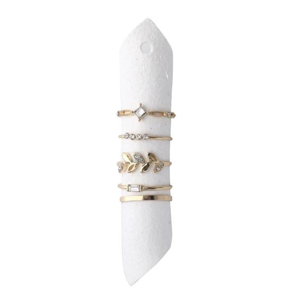LEAF LINK METAL ASSORTED RING SET