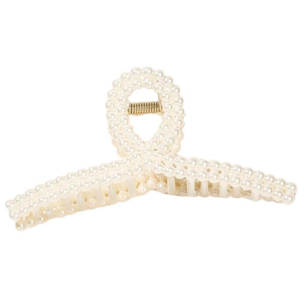 PEARL BEAD LOOP CLAW HAIR CLIP