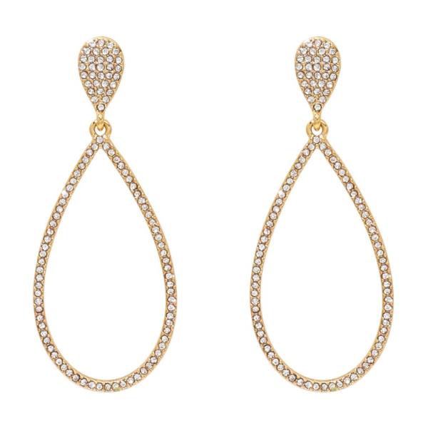 TEARDROP RHINESTONE DANGLE EARRING