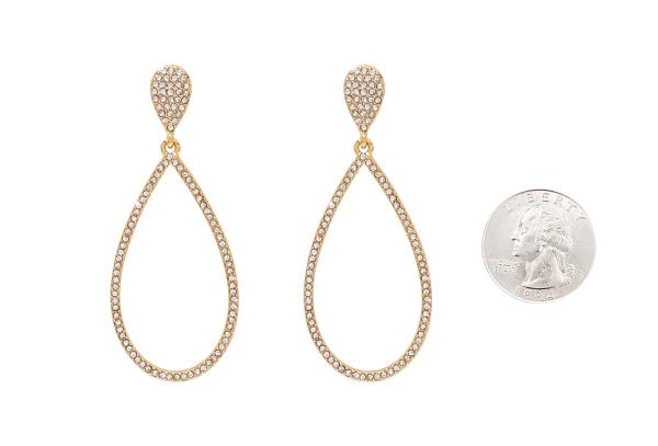 TEARDROP RHINESTONE DANGLE EARRING