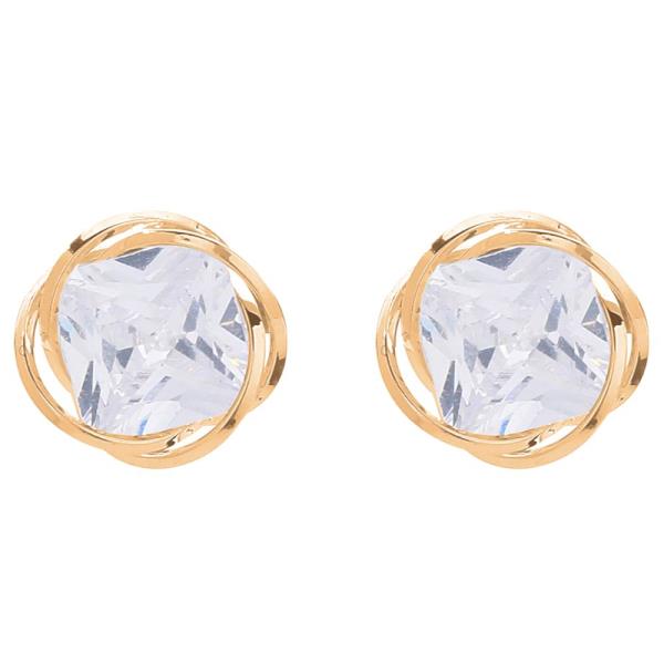 ROUND CRYSTAL STUD EARRING
