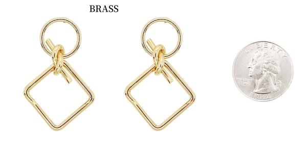CIRCLE GEO SHAPE KNOT METAL EARRING