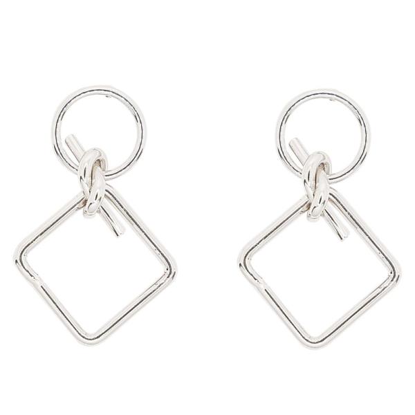 CIRCLE GEO SHAPE KNOT METAL EARRING
