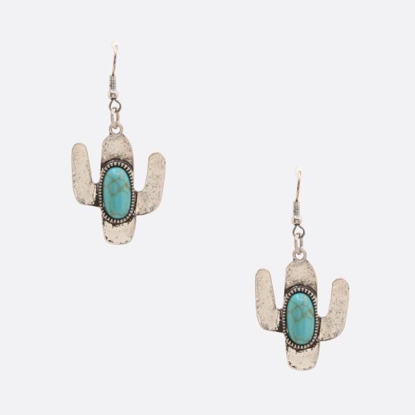 WESTERN STYLE CACTUS DANGLE EARRING