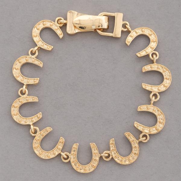 WESTERN STYLE HORSESHOE LINK METAL BRACELET