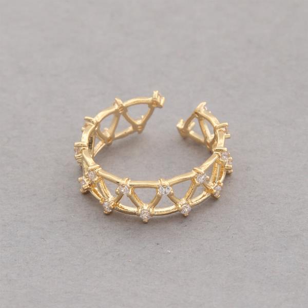 SODAJO CZ GOLD DIPPED ADJUSTABLE RING