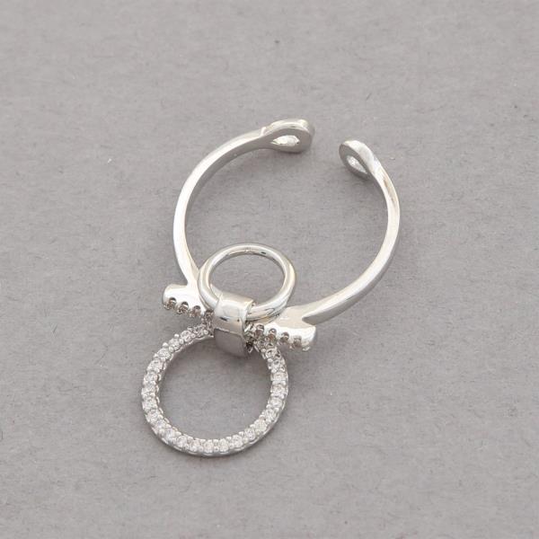 SODAJO DOUBLE CIRCLE CZ GOLD DIPPED ADJUSTABLE RING