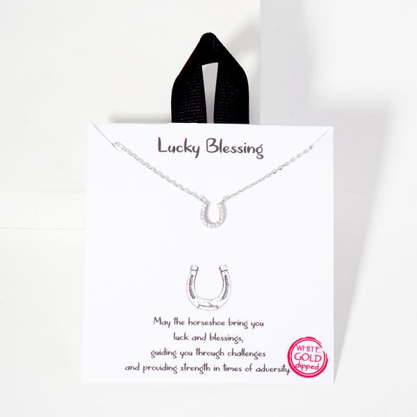 18K GOLD RHODIUM LUCKY BLESSING U NECKLACE