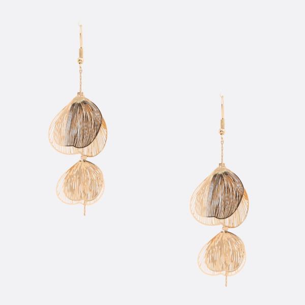 PETAL METAL DANGLE EARRING