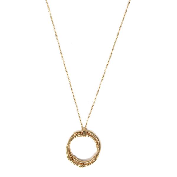 DUO BAMBOO CAST PENDANT LONG NECKLACE