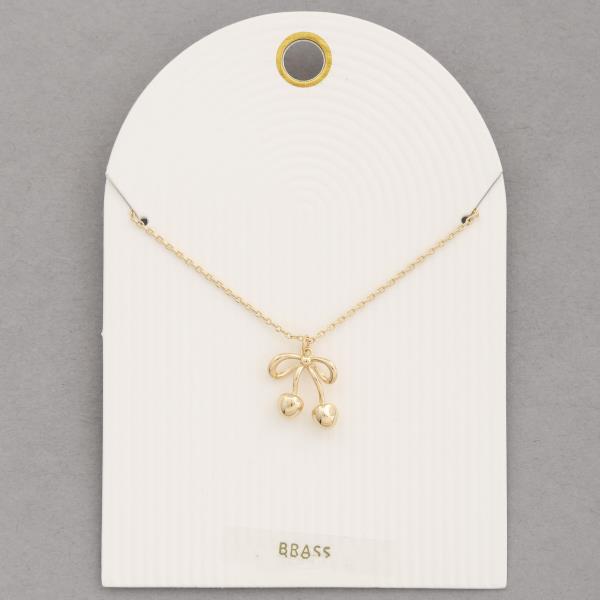 CHERRY CHARM METAL NECKLACE