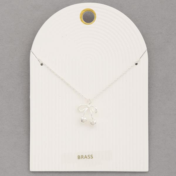 CHERRY CHARM METAL NECKLACE