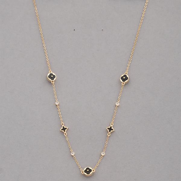 CLOVER BEADED STATION NECKLACE