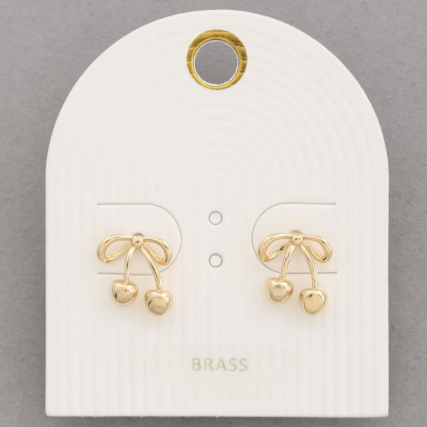 DAINTY CHERRY METAL EARRING