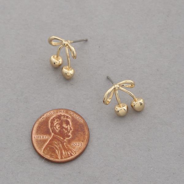DAINTY CHERRY METAL EARRING