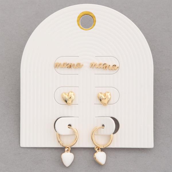 MAMA HEART ASSORTED EARRING SET