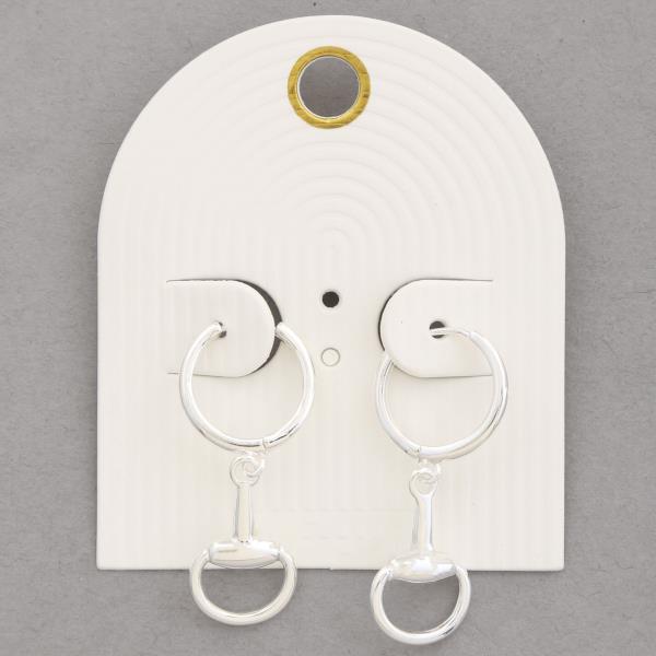 HORSEBIT HOOP LINK METAL EARRING
