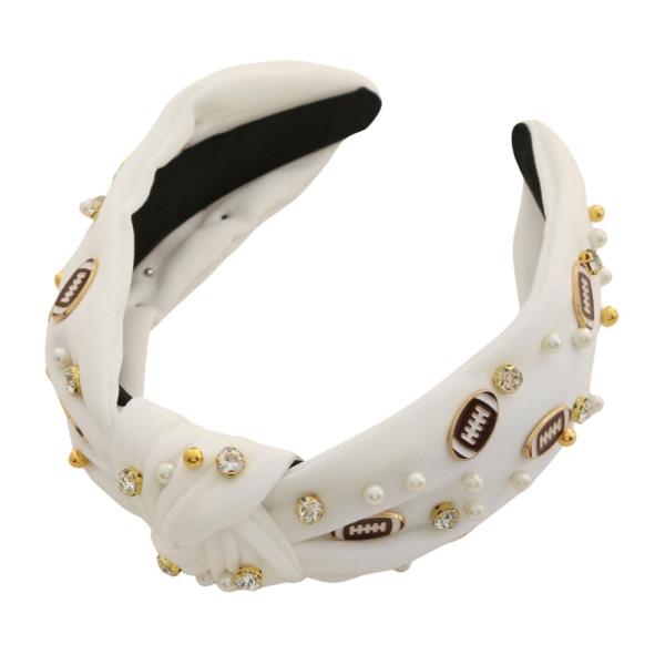 FOOTBALL CHARM STUDDED KNOT HEADBAND