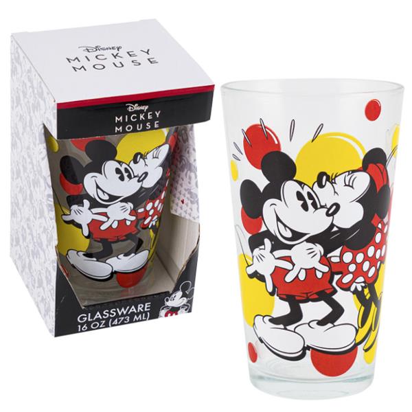 MICKEY AND MINNIE KISS GLASSWARE
