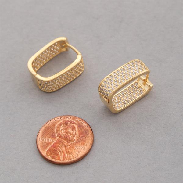 SODAJO CZ OVAL GOLD DIPPED EARRING