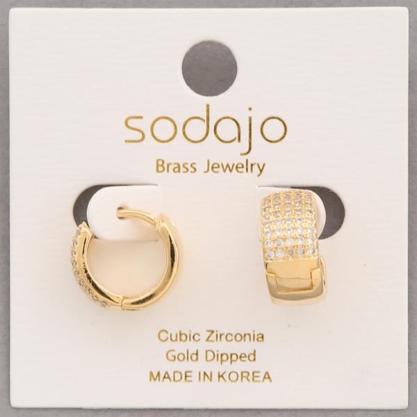 SODAJO CZ HUGGIE GOLD DIPPED EARRING