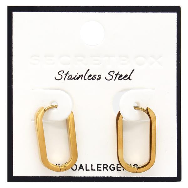 STAINLESS STEEL HYPOALLERGENIC OVAL HOOP EARRING