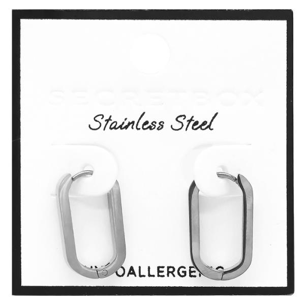STAINLESS STEEL HYPOALLERGENIC OVAL HOOP EARRING