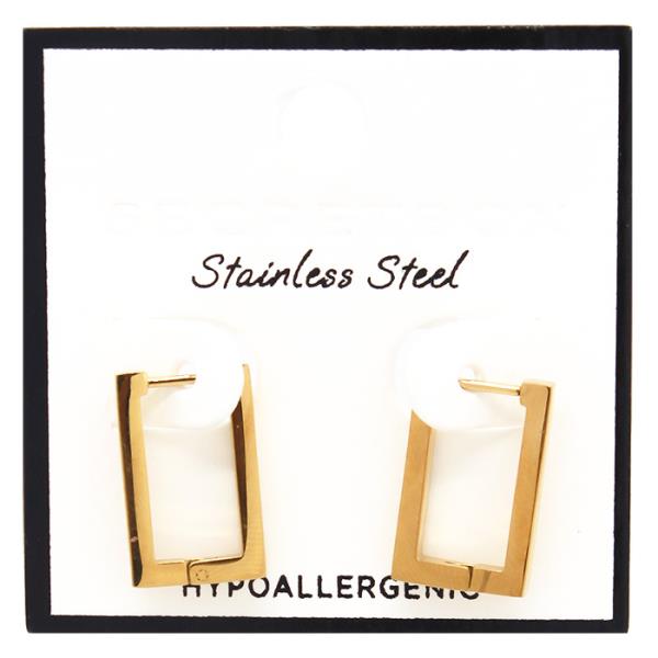 STAINLESS STEEL HYPOALLERGENIC SQUARE HOOP EARRING