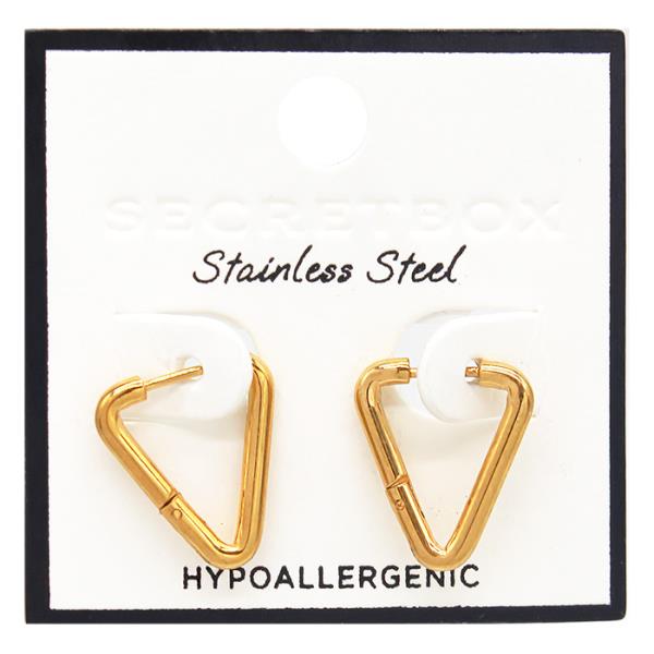 STAINLESS STEEL HYPOALLERGENIC TRIANGLE HOOP EARRING