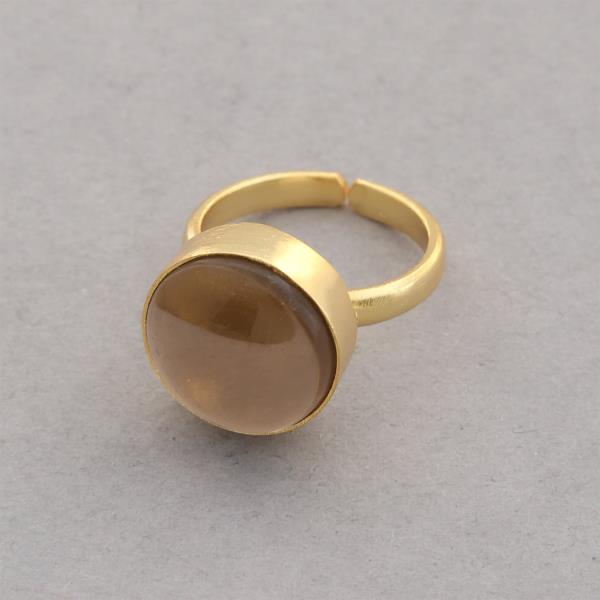 SODAJO BLACK ONYX ADJUSTABLE GOLD DIPPED RING