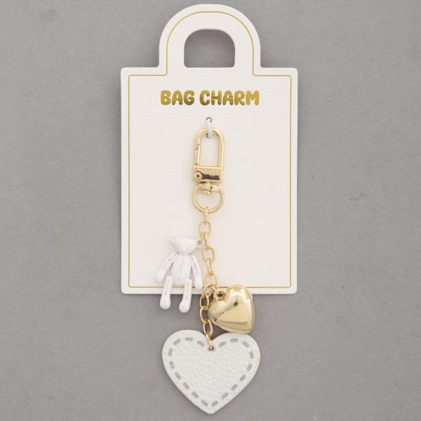 HEART TEDDY BEAR BAG CHARM
